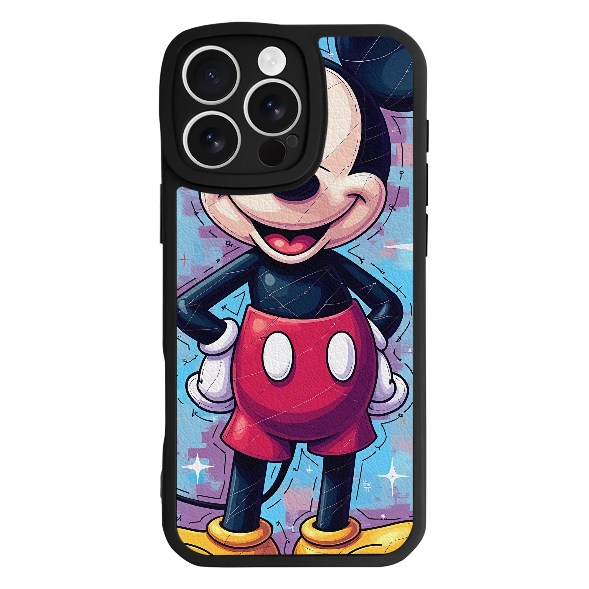 （画像用） ミッキーマウス Mickey Mouse 【iPhone 16シリーズ対応】シリコンスマホケース（レザー調） 材質：シリコン
